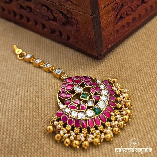 Half Moon pearl Drop Maang Tikka (Gm1238)