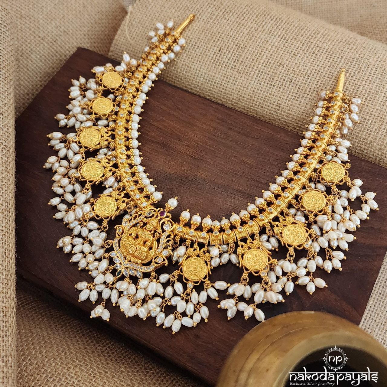 Lakshmi Coin Pearled Neckpiece (Gn8413)