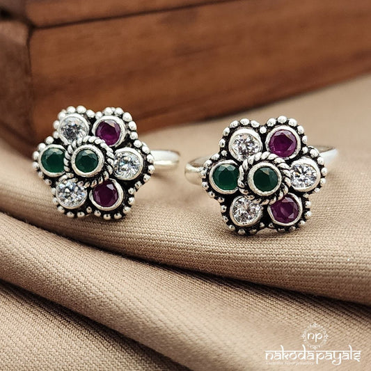 Multicolor Floral Toerings (T4678)