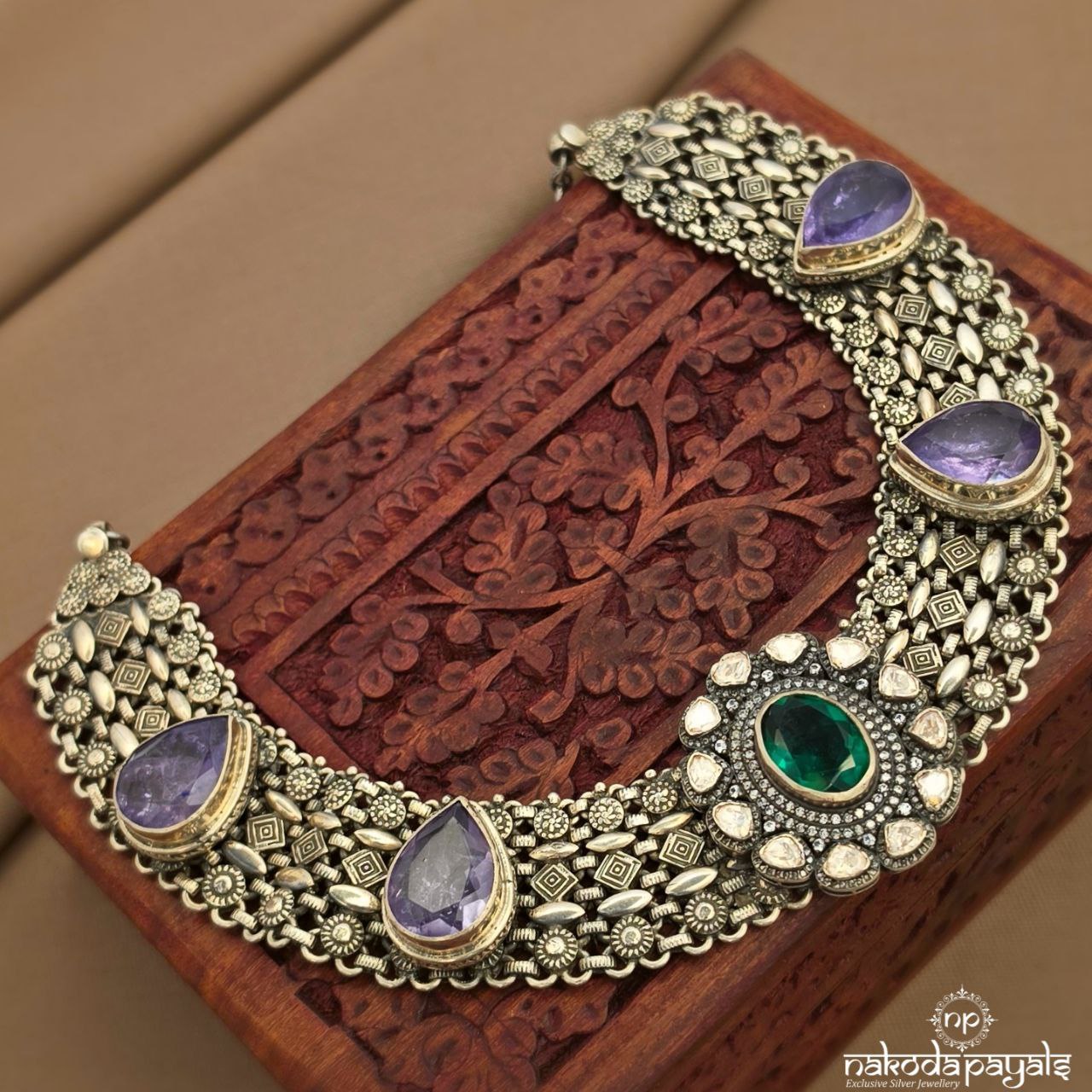 Amethyst Drop Neckpiece (N11635)