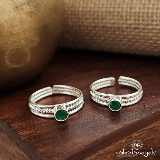 Elegant Green Dot Toerings (T4532)