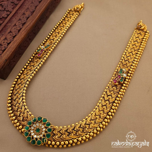 Kundan Bird  Ball Drop Floral Neckpiece (Gn10658)