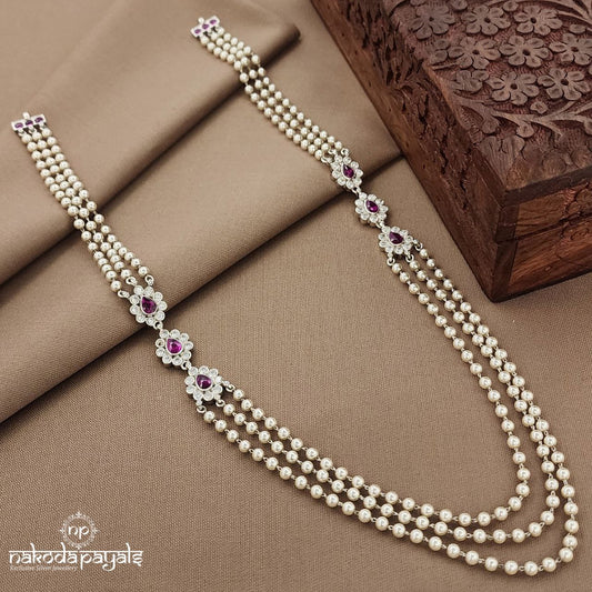 Pink Drop Pearled Neckpiece  (N11459)