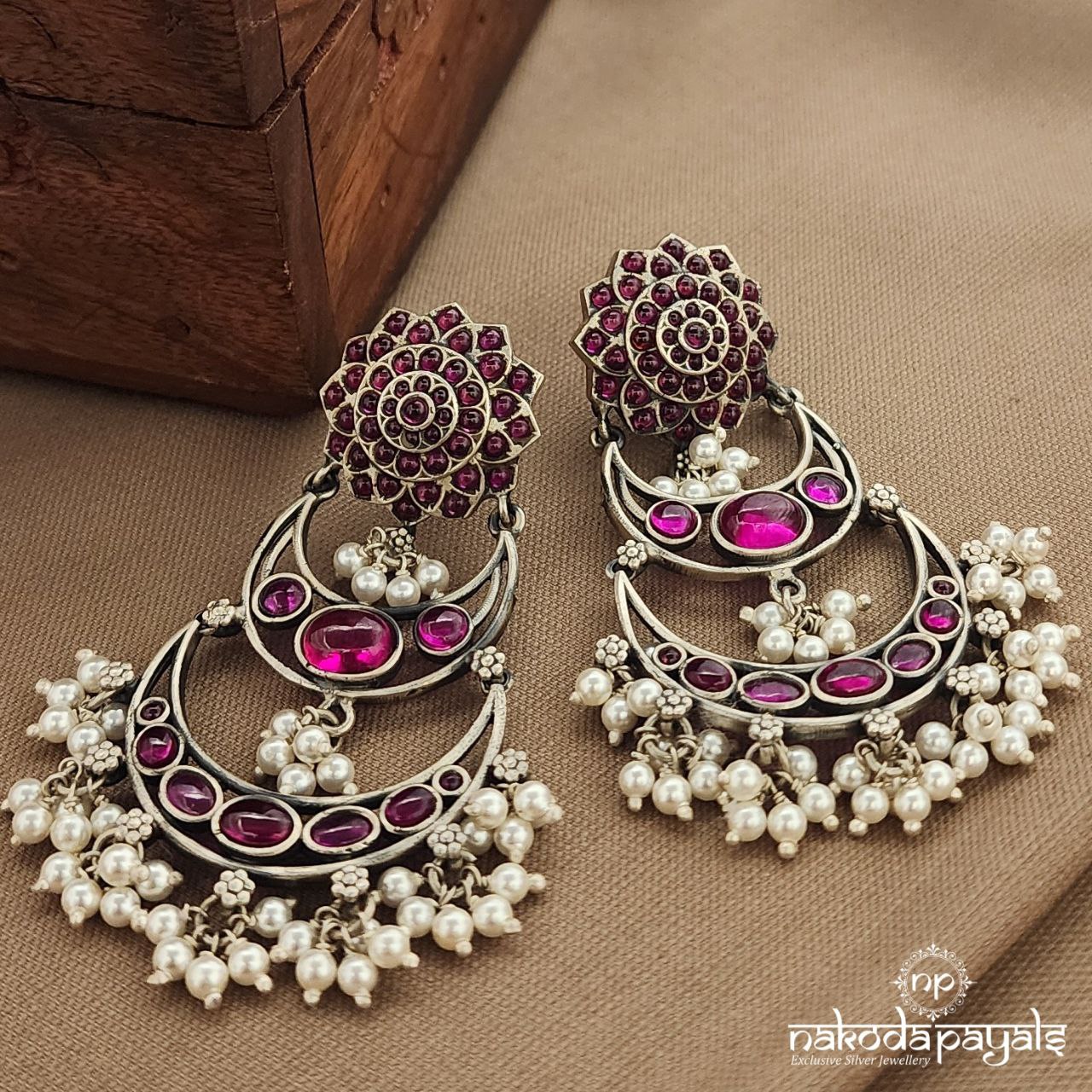 Half Moon Pearl Drops Earrings (C3784)