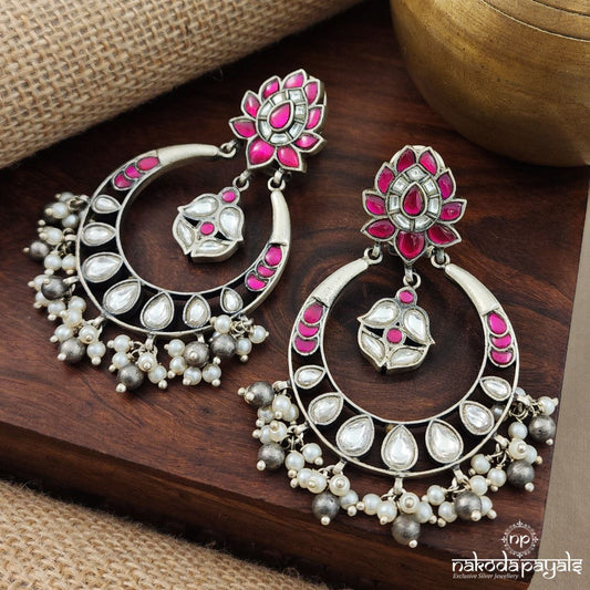 Gulab Pearl Drops Kundan Chandbali (C3235)
