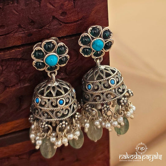 Floral Green Jhumka (J1651)