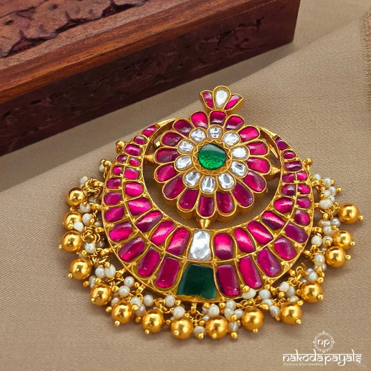 Pink Floral Kundan Pendant (Gp2340)
