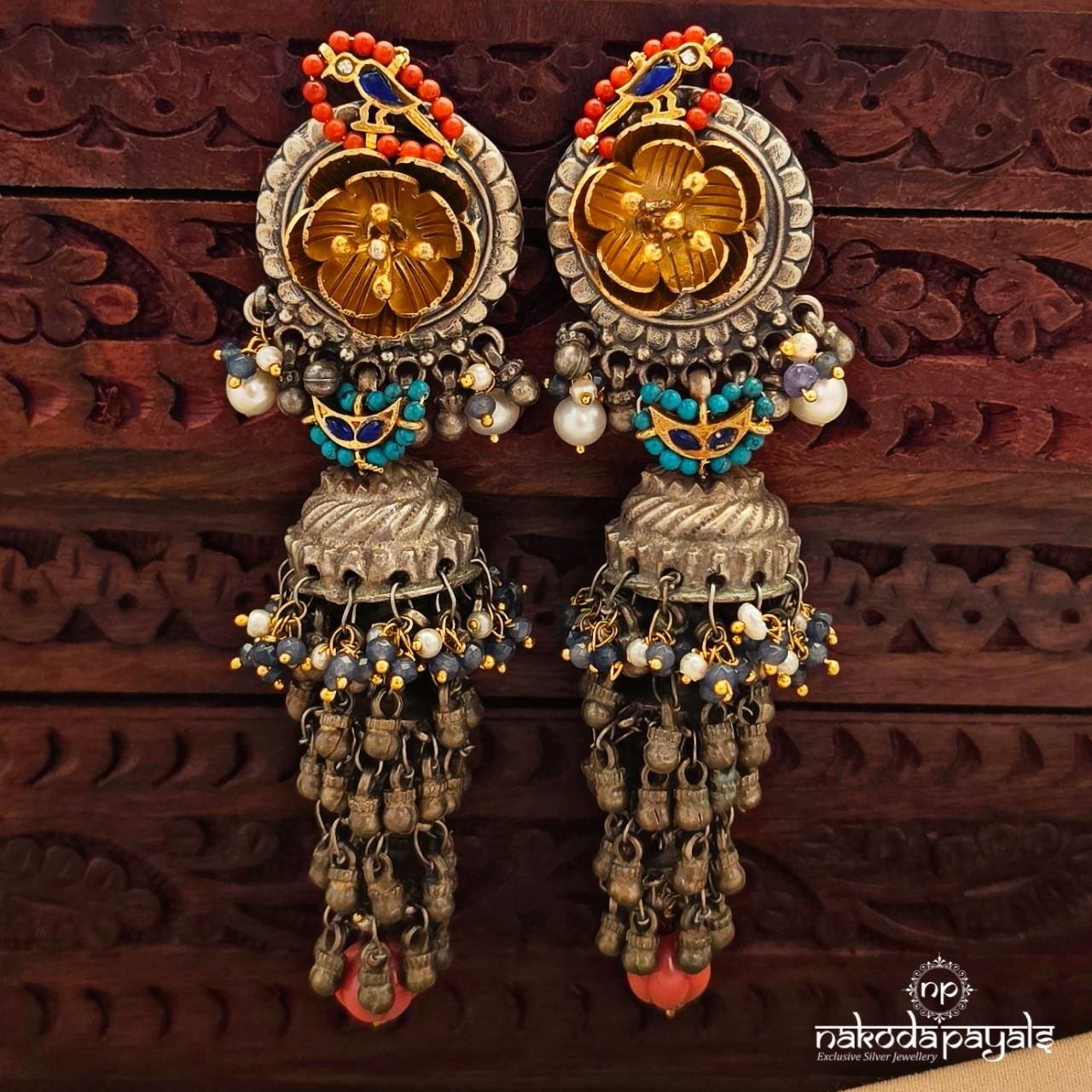 Endearing Coral Drop Earrings (J1796)