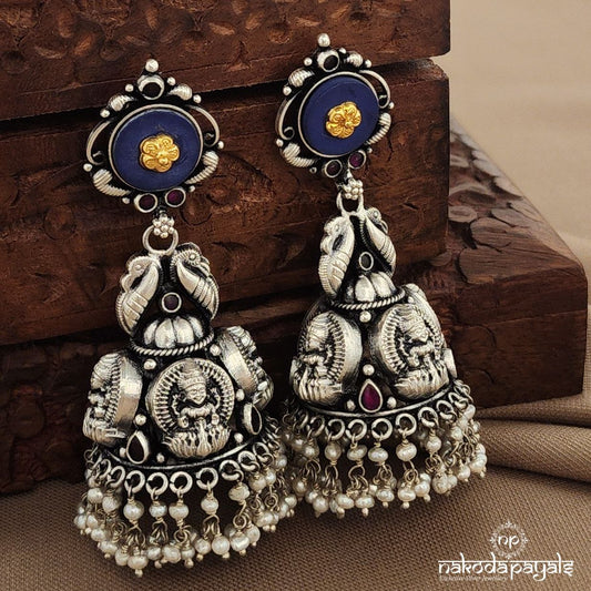 Blue Pearled Drop Jhumka (J1567)
