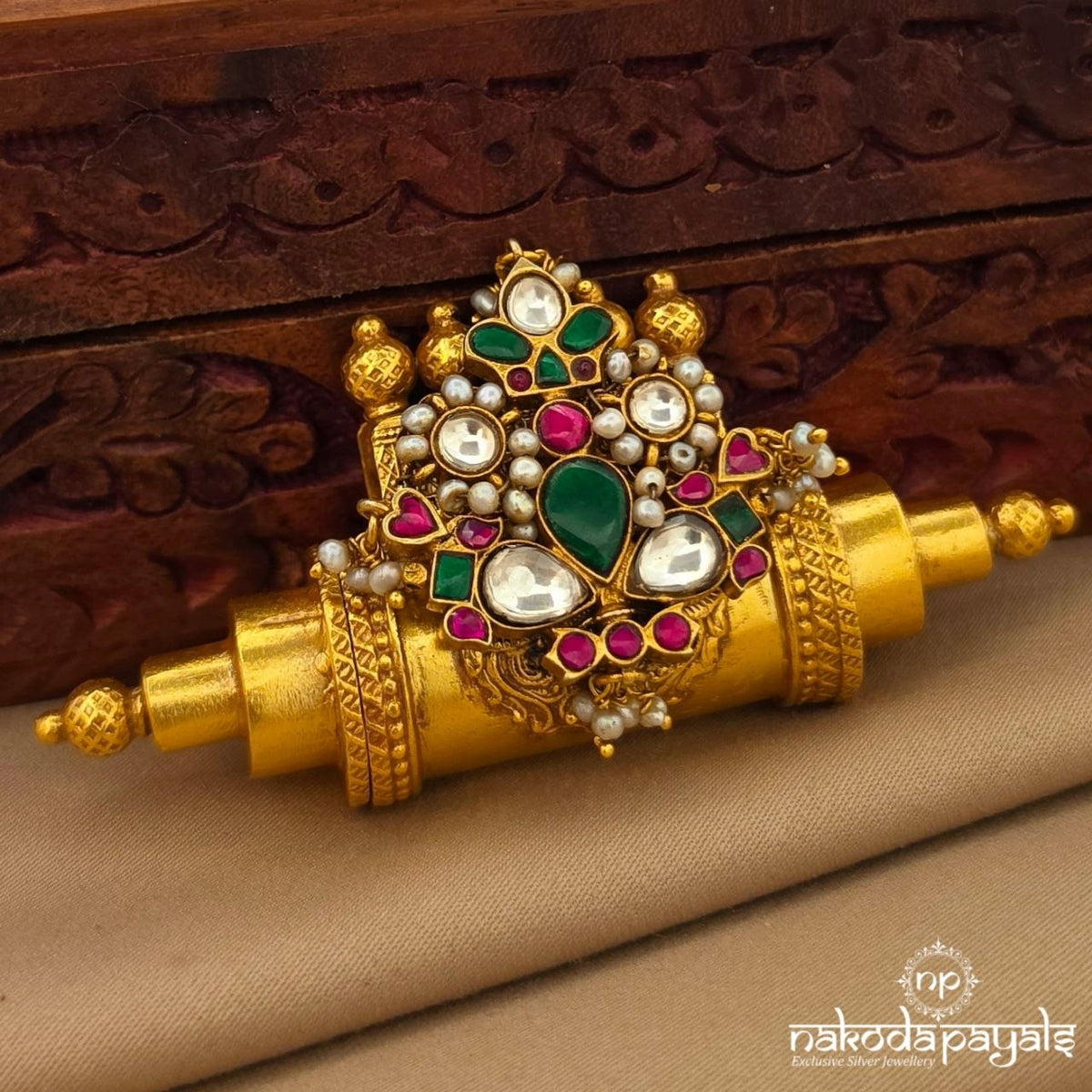 Green Drop Kundan Pendant (Gp2696)
