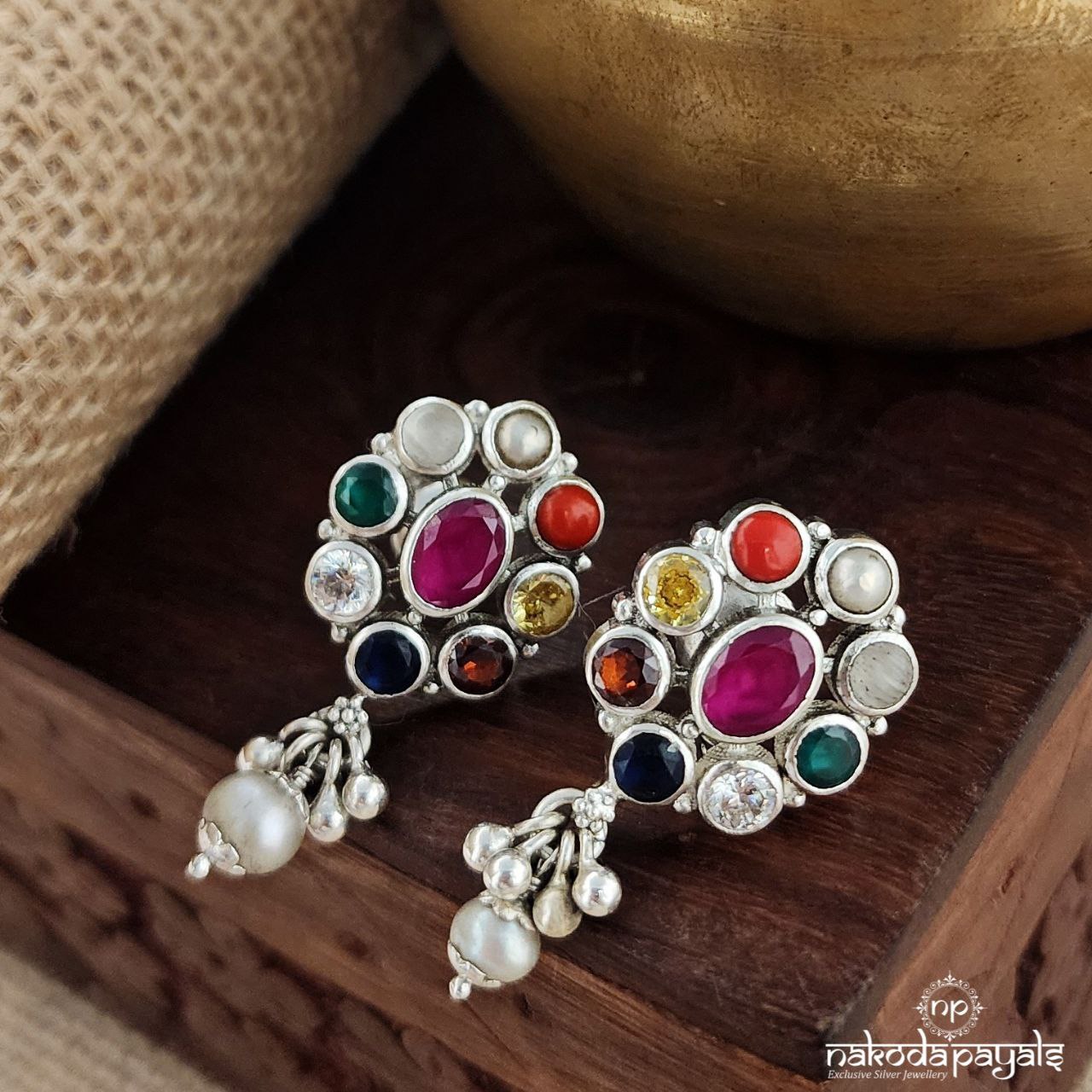 Traditional Navaratna Studs (S3478)