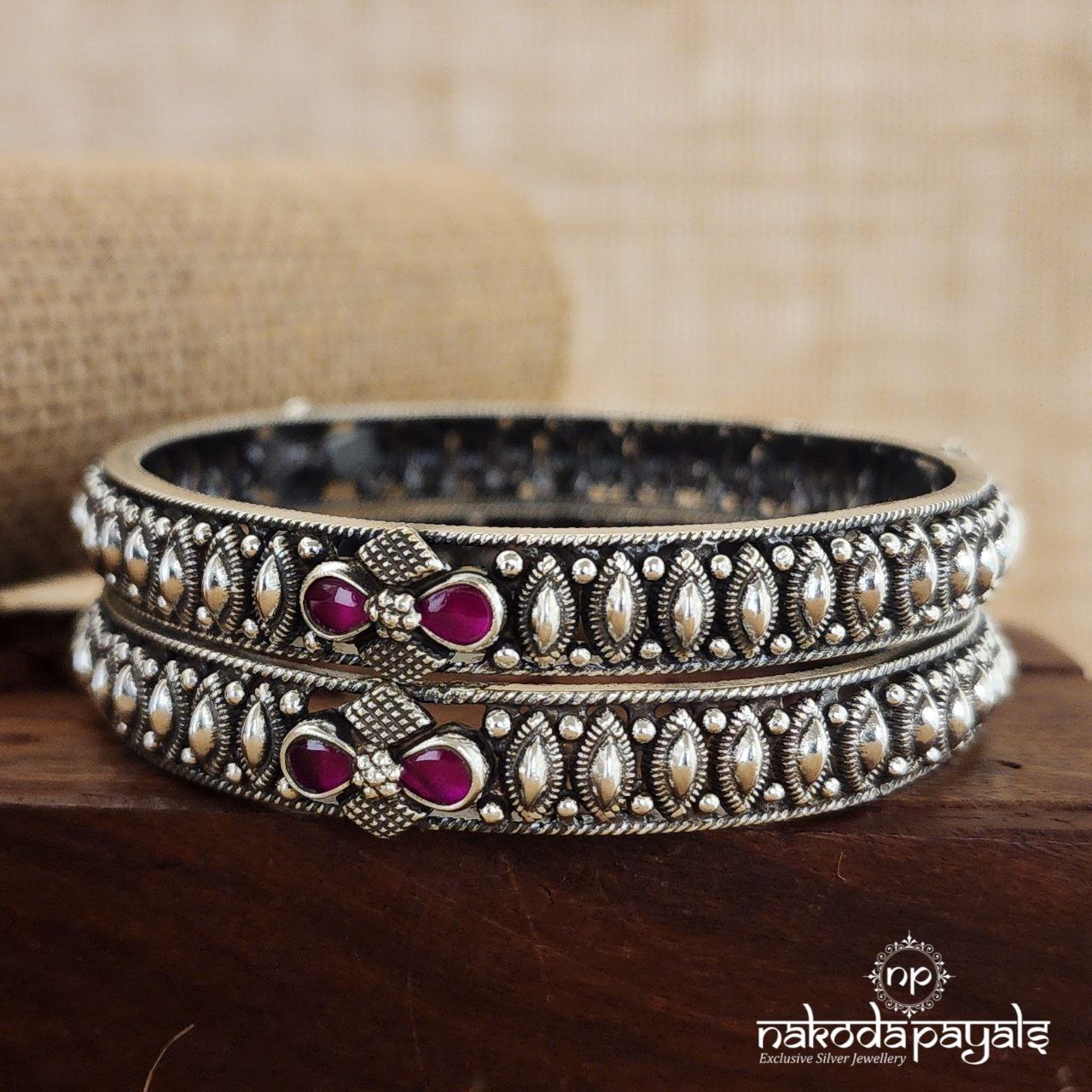 Pink Bow Bangle Pair (K5025)