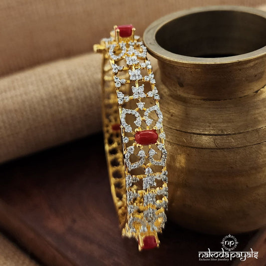 Coral CZ Screw Kada (Gk2966)