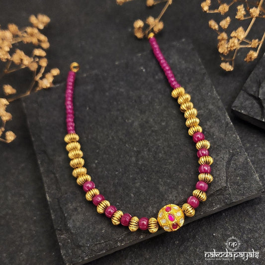 Pink Kundan Ball Neckpiece (Gn8716)