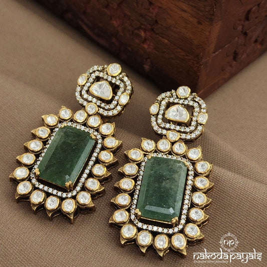 Emerald Green CZ  Earrings (Ge10166)