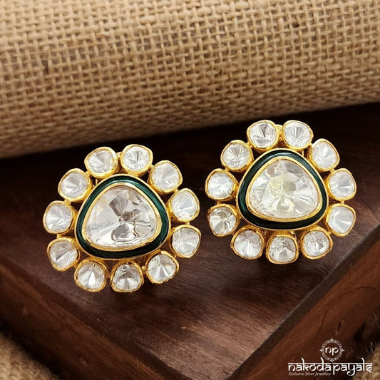 Triangular Grennish Studs(Ge9410)