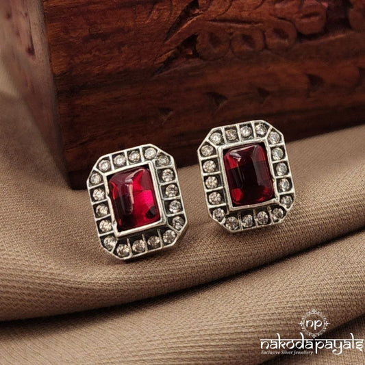 Rectangular Red Studs (S9589)