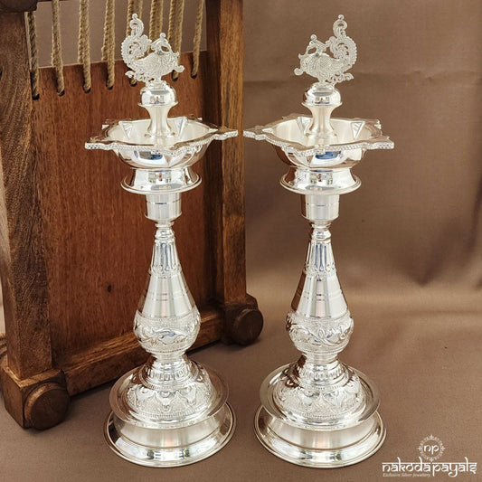 Glorious Peacock "12 Inch " Deepam Pair (Aa2319)