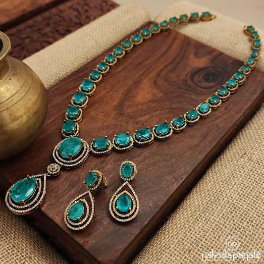 Glorious Green Neckpiece With Earrings (Gn8612)