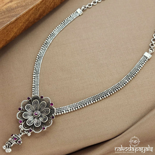 Pretty Flower Pink Neckpiece (N11006)