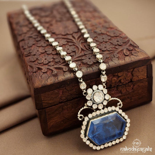 Moissanite Deco Blue Neckpiece (N11503)
