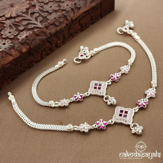 Pinkish Drop  "10.5 Inch" Anklets (A6750)