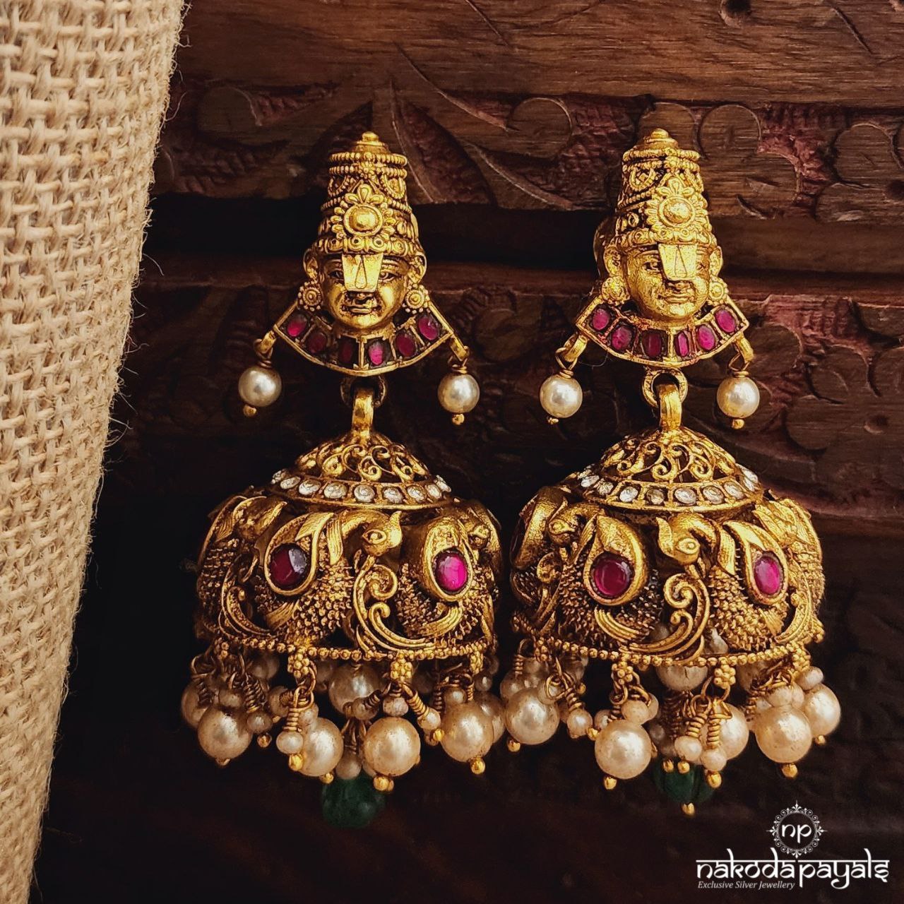 Venkatraman Pink Kundan Jhumka (Ge10128)