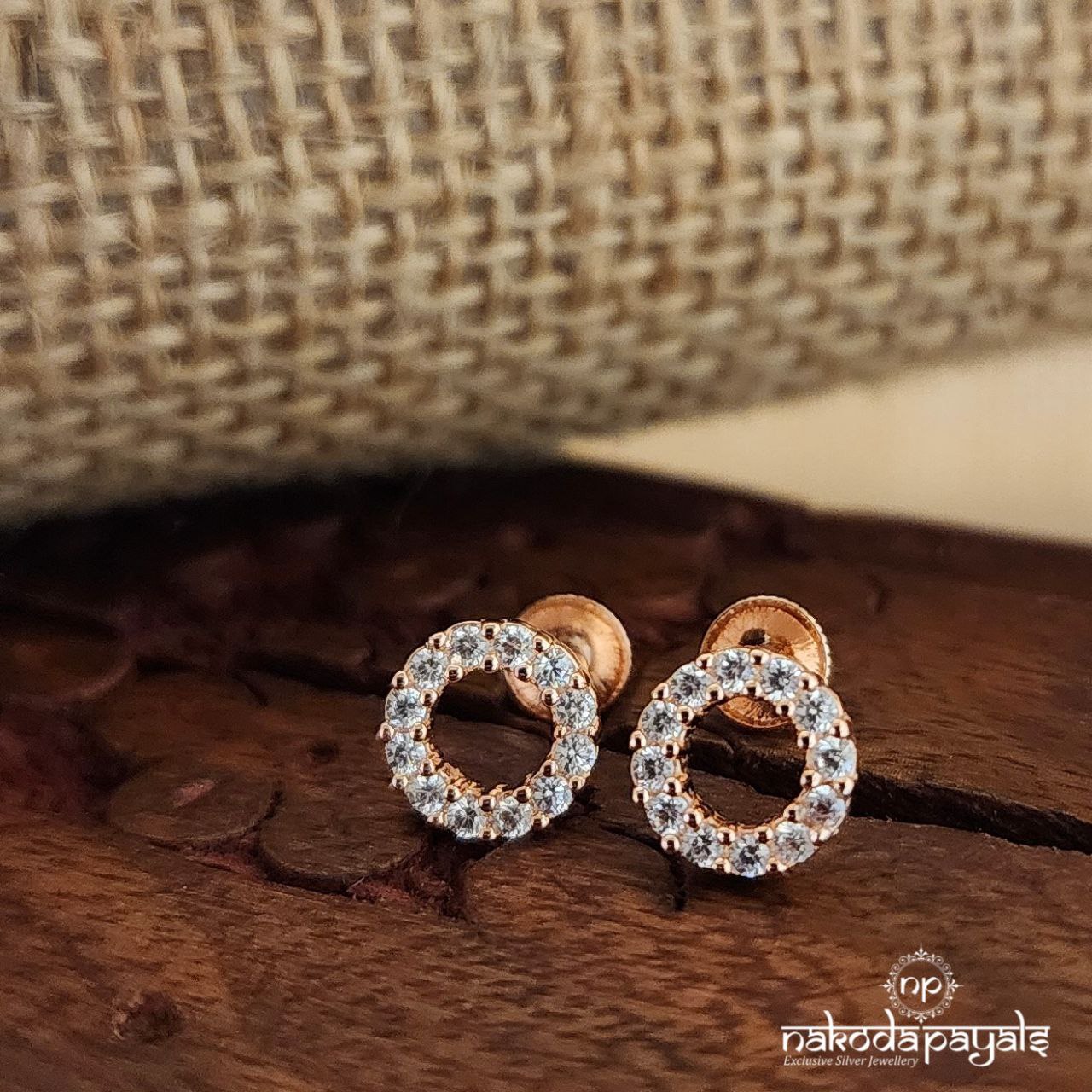 Rose Gold Circular Earrings (St3284)