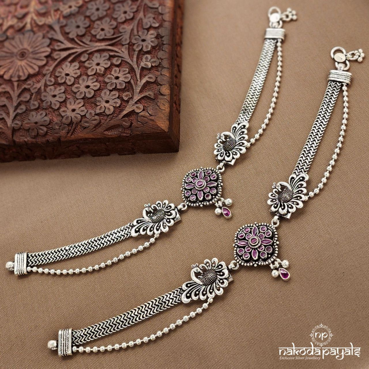 Pink Peacock Anklets (A6782)