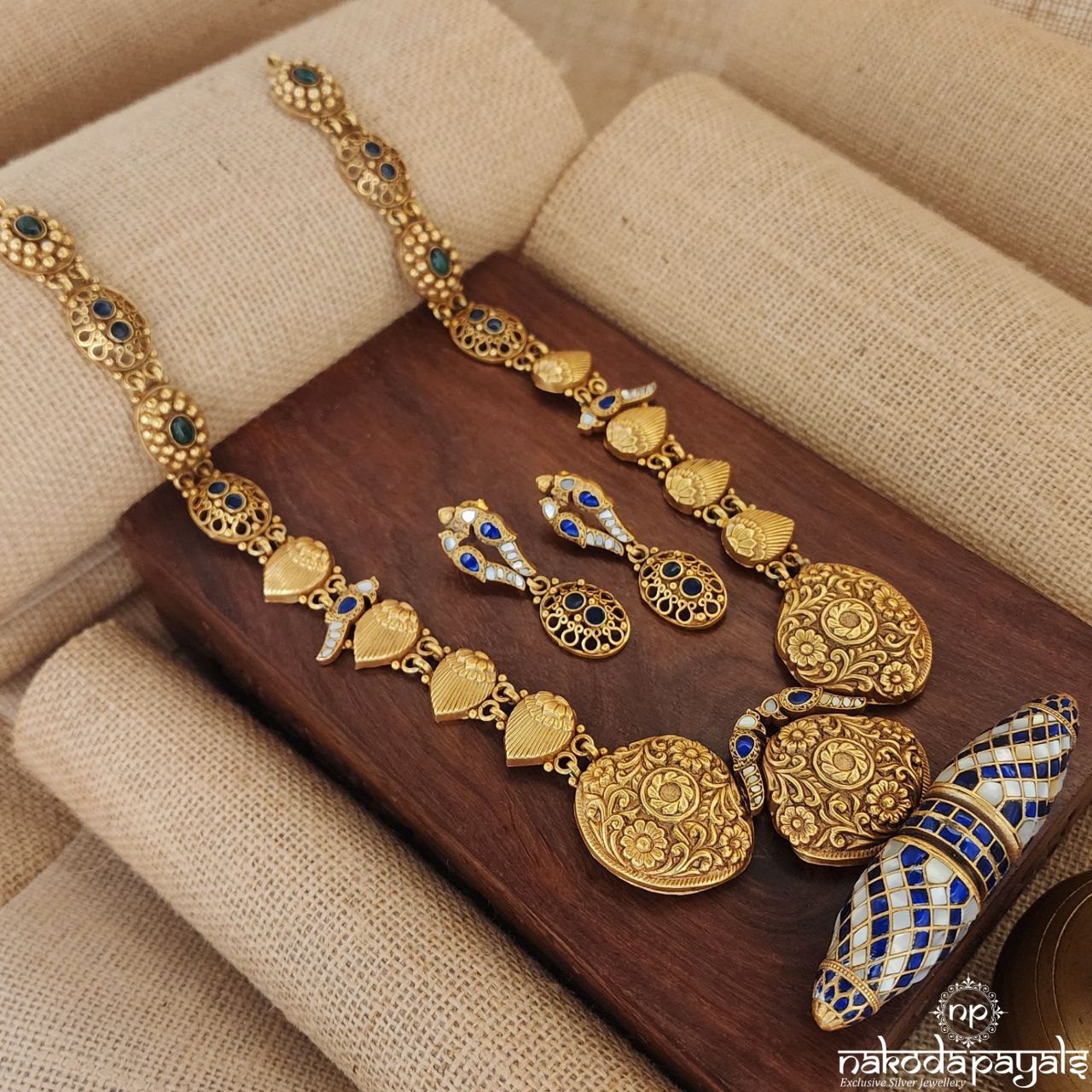 Birdy Kundan Long Neckpiece With Earrings (Gn8111)