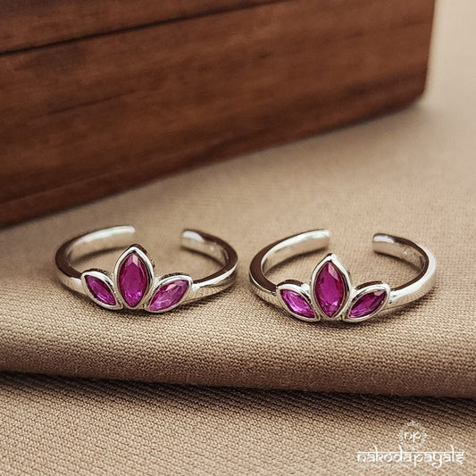 Leafy Pink  Toerings (T4704)