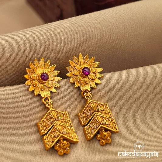 Endearing Pink Dot Earrings (Ge10834)