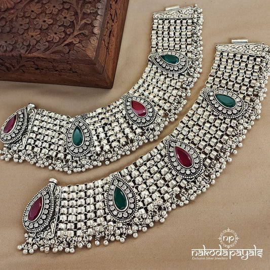 Green Red Leaf Anklets (A6050)