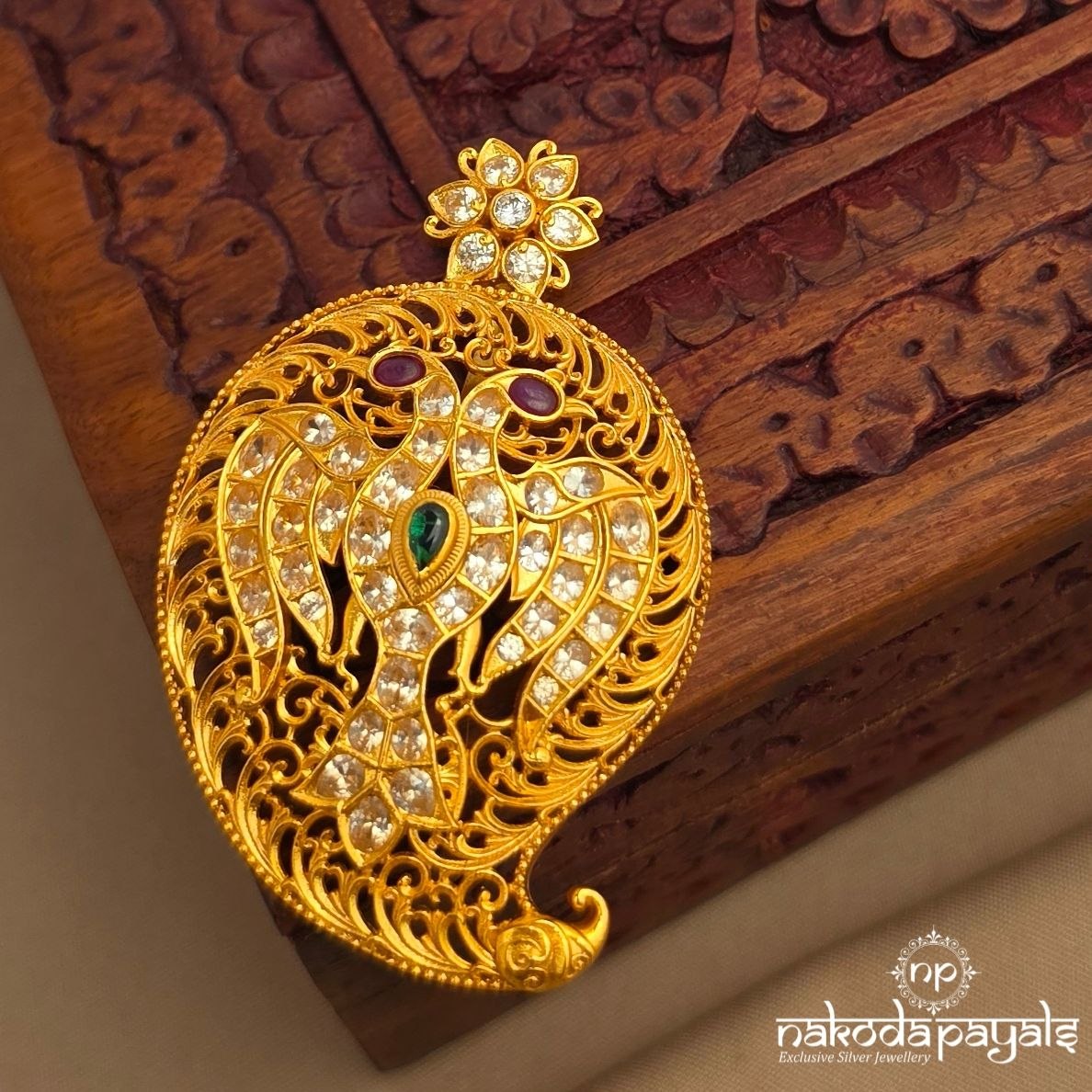 Floral Mango Gandaberunda Pendant (Gp2563)