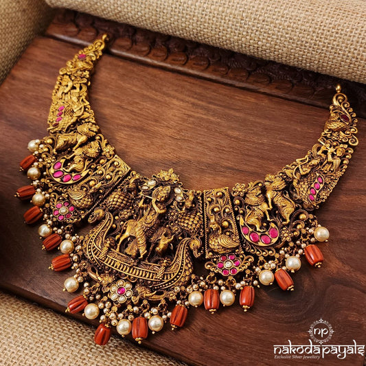 Krishna Coral Drop Neckpiece (Gn8596)