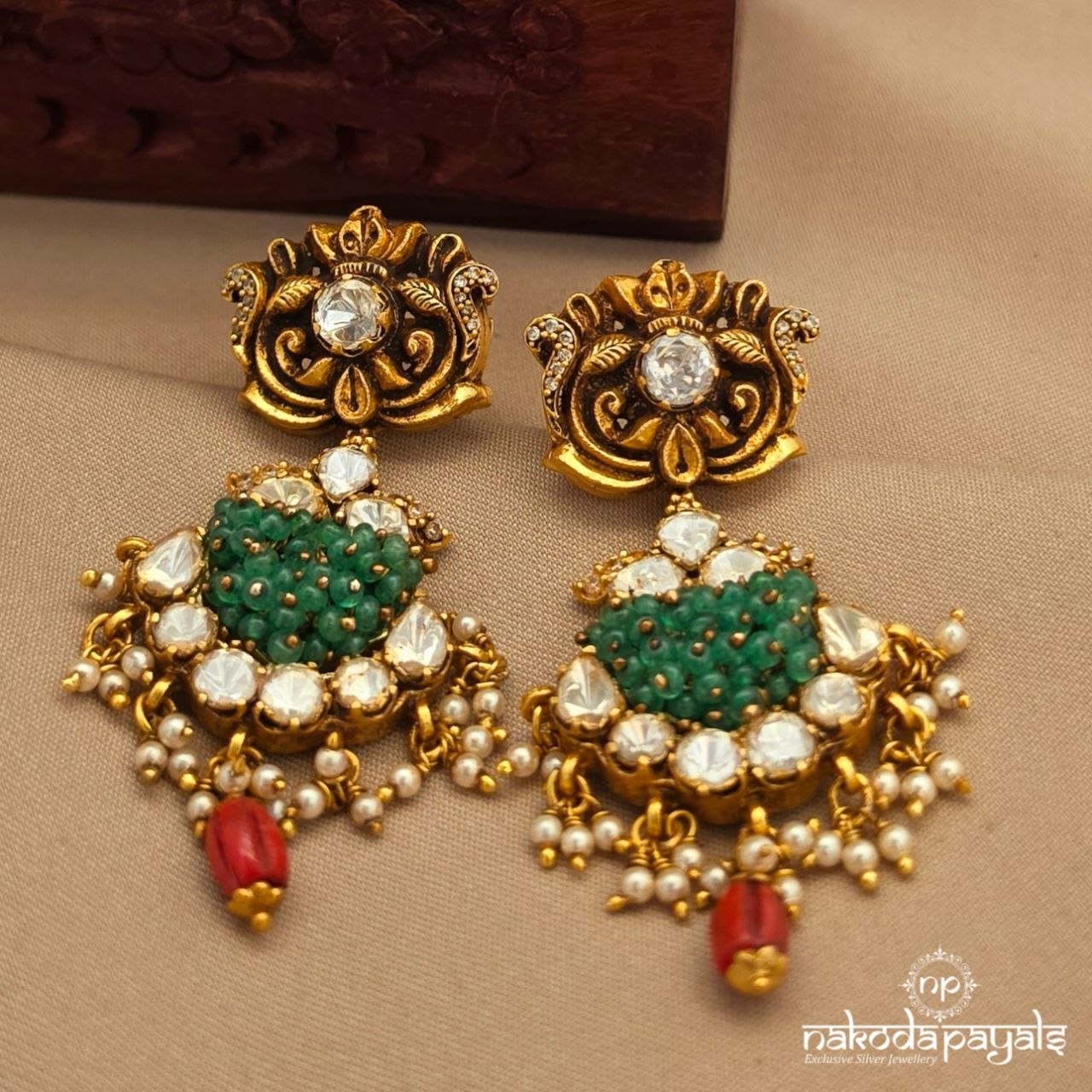 Moissanite Peacock Chandbali (Ge10976)