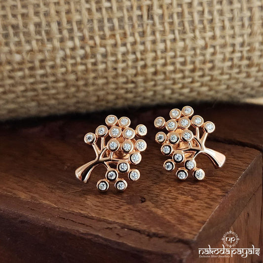 Rose Gold Tree Of Light  Studs (St3272)