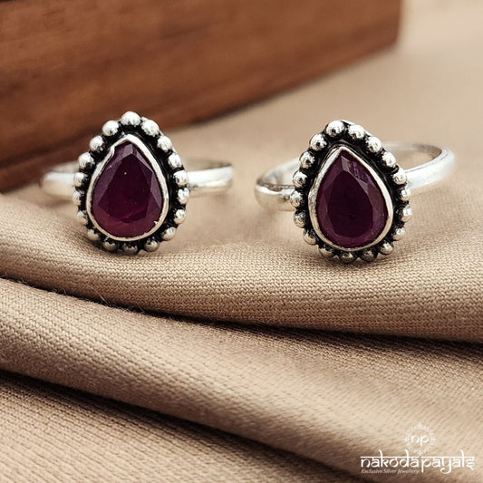 Drop Red Toerings (T4685)