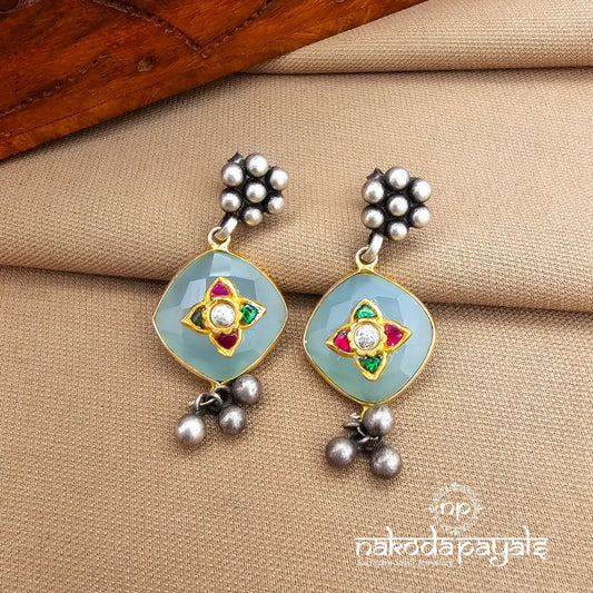 Kundan Squarish Drop Earrings (C3883)