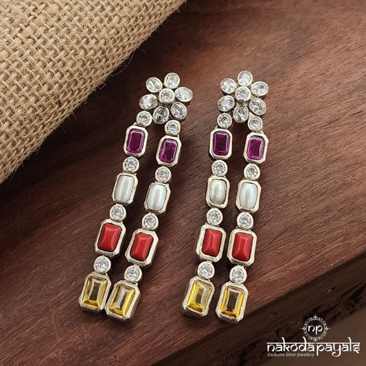 Navaratna Floral Earrings (C3715)