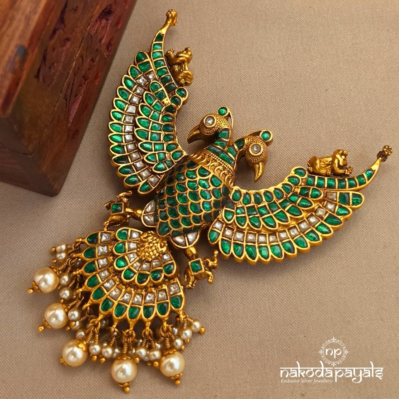 Reversible Gandaberunda Kundan Pendant (Gp2533)