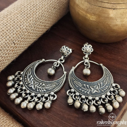 Ball Drop Half Moon Earrings (C3421)