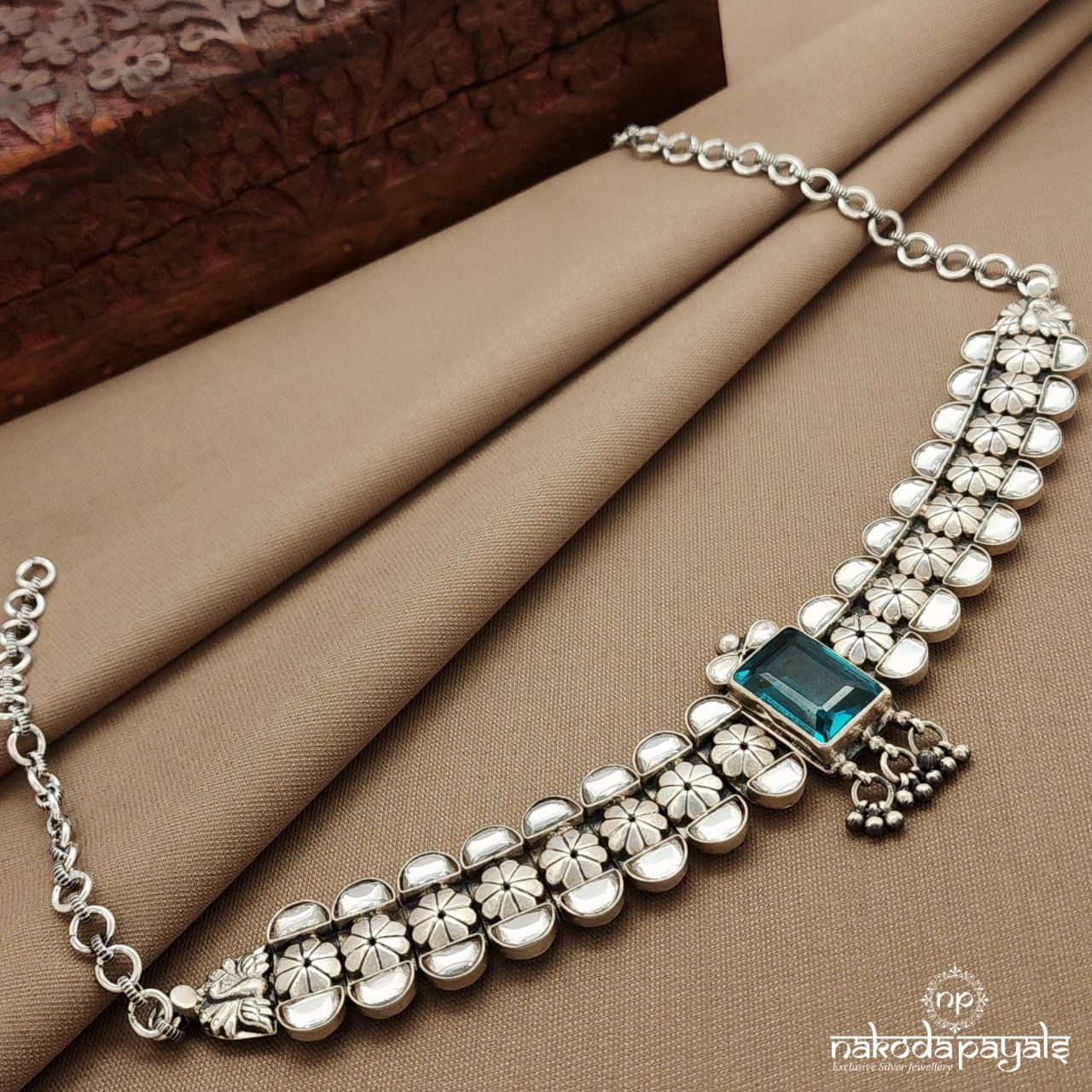 Rectangular Green Kundan Choker (N11382)