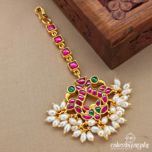 Twin Peacock Kundan Maang Tikka (Gm1297)