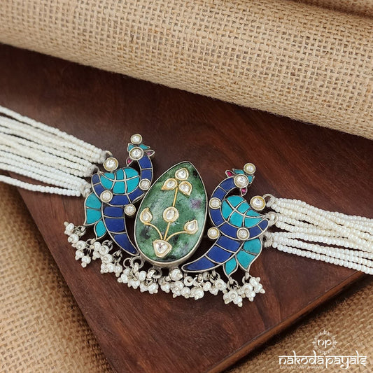 Pearled Kundan Turquoise Choker (N10825)