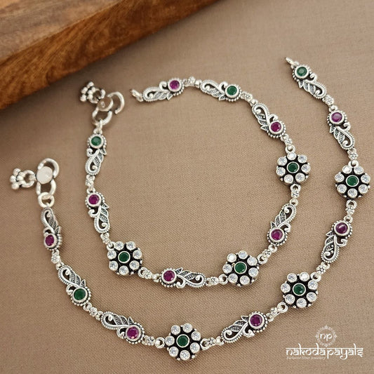 Green MultiColor Grace Anklets (A6593)