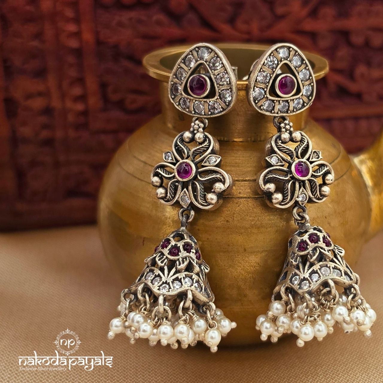 Unique Pink Jhumka (J1626)