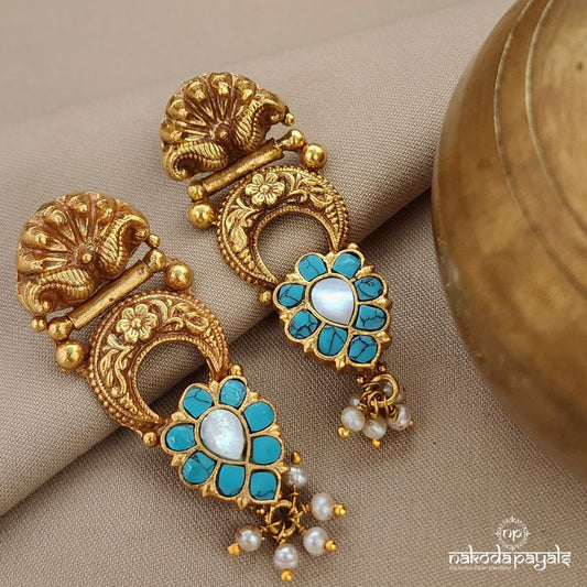 MOP & Torquoise Earrings (Ge8943)