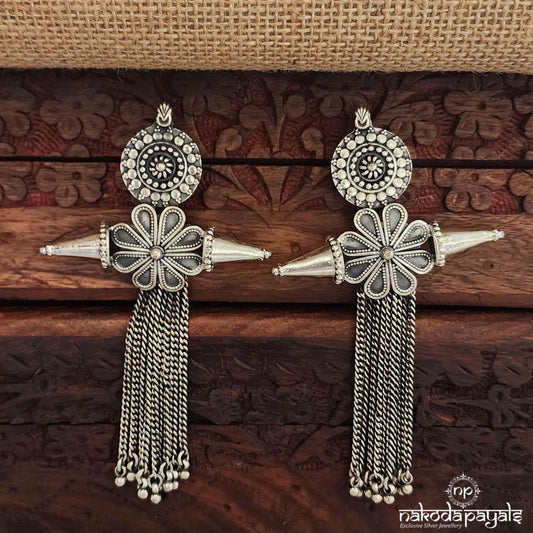 Floral Oxidised Chandbali (C3642)