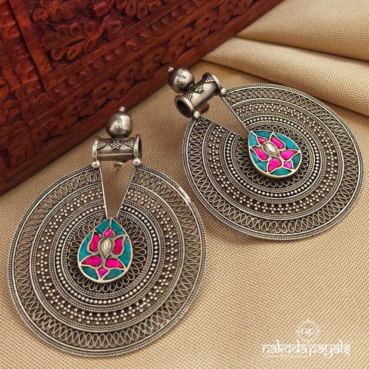 Circular Turquoise Earrings (C3962)